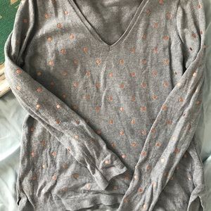 Grey rose gold dotted oversized sweater